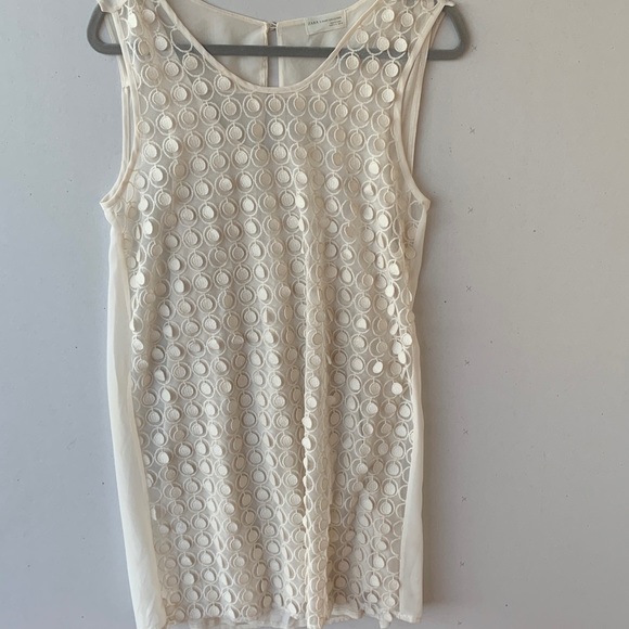 Zara tee shirt collection sheer dress cream medium - Picture 10 of 10